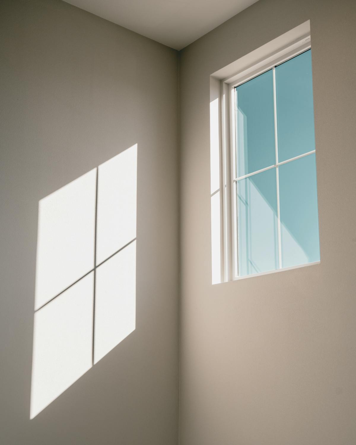 Close-up of a window frame and glazing