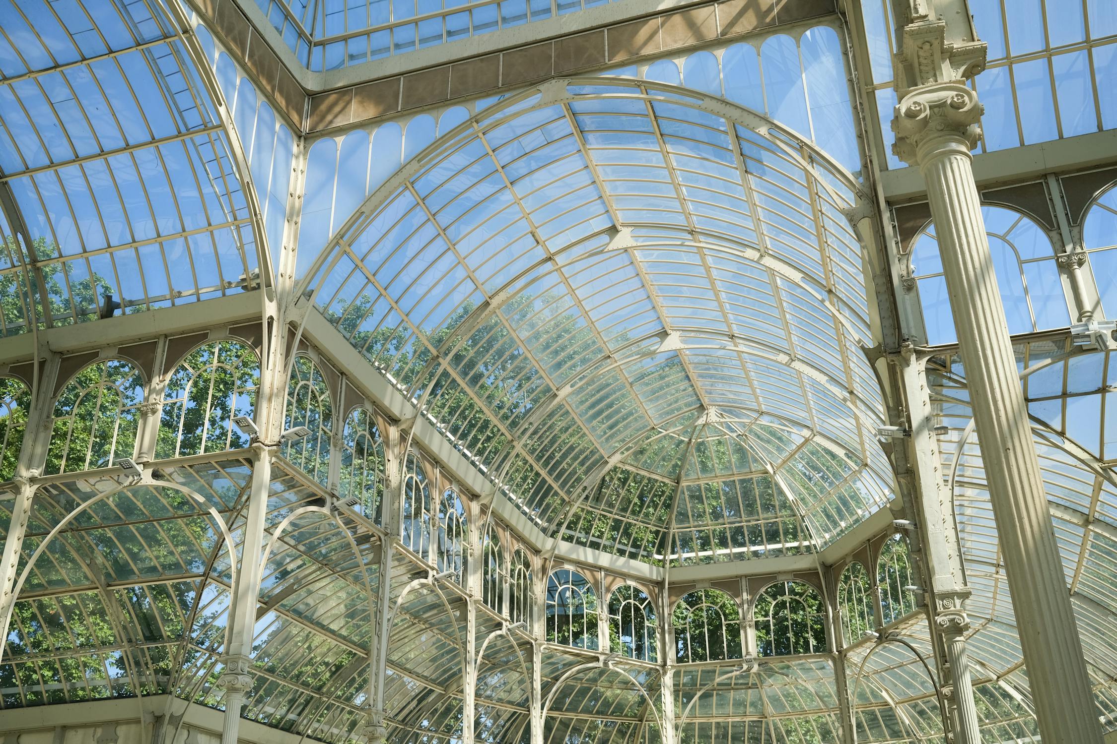 Glass roof panels on a conservatory letting in natural light