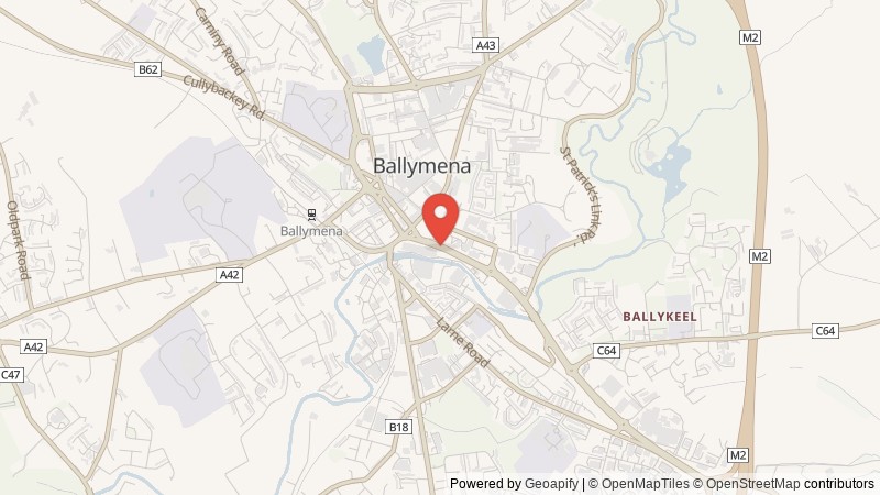 Map of Ballymena, Mid and East Antrim