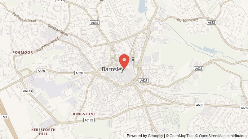 Map of Barnsley, South Yorkshire
