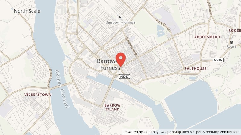 Map of Barrow-in-Furness, Cumbria