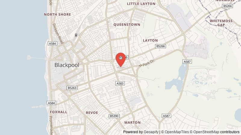 Map of Blackpool, Lancashire