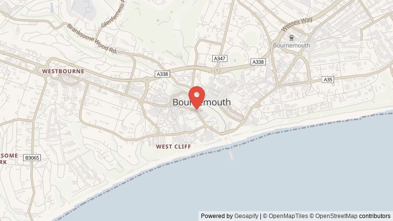 Map of Bournemouth, Dorset