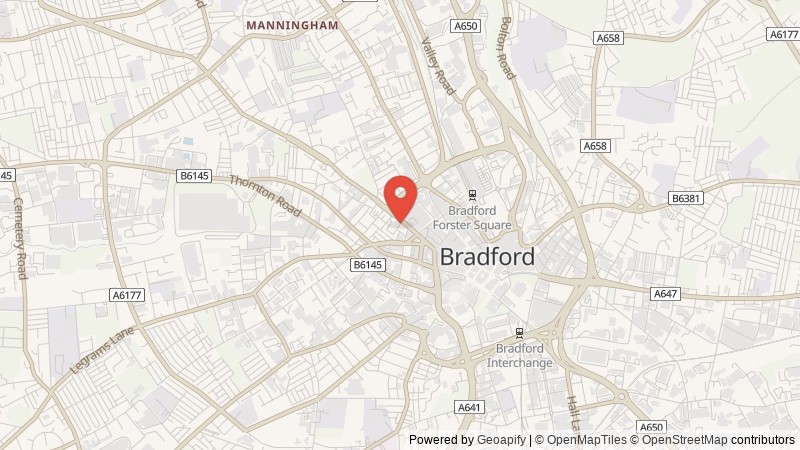 Map of Bradford, West Yorkshire