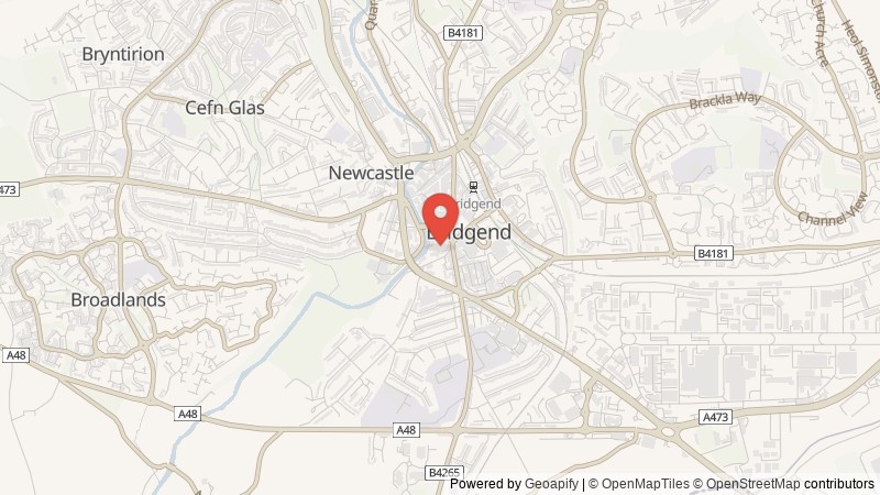 Map of Bridgend, Bridgend