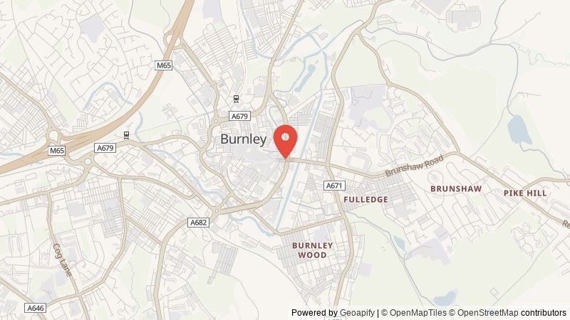 Map of Burnley, Lancashire