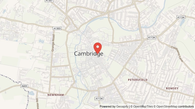 Map of Cambridge, Cambridgeshire