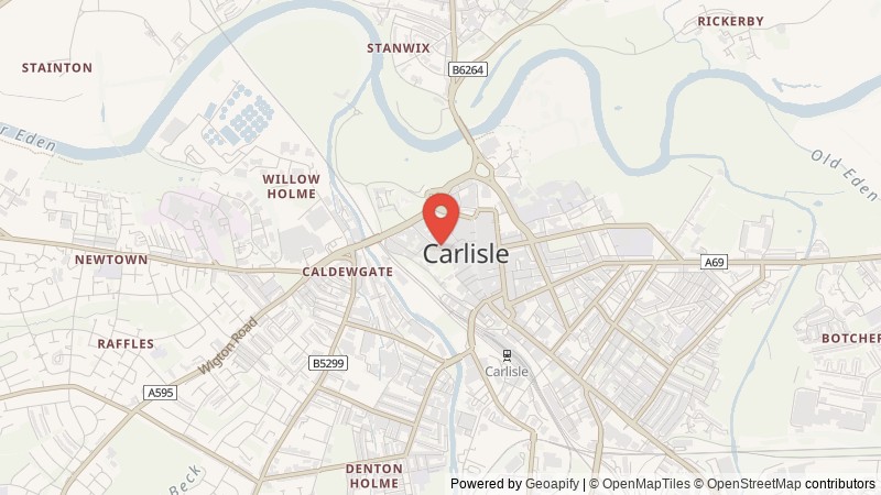 Map of Carlisle, Cumbria