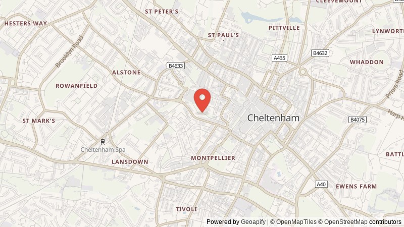 Map of Cheltenham, Gloucestershire