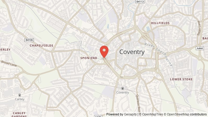 Map of Coventry, West Midlands