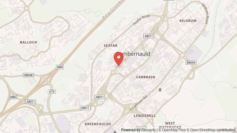 Map of Cumbernauld, North Lanarkshire