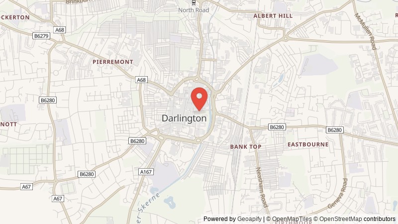 Map of Darlington, County Durham