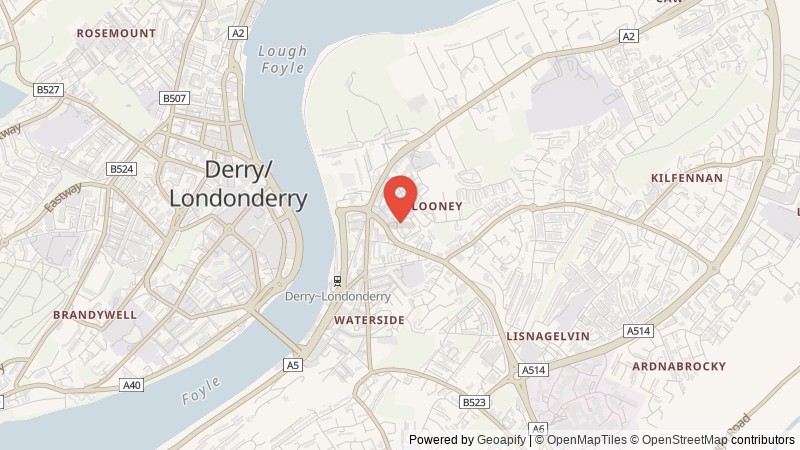 Map of Derry, County Londonderry