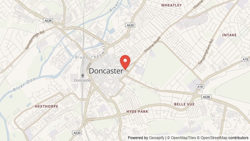 Map of Doncaster, South Yorkshire