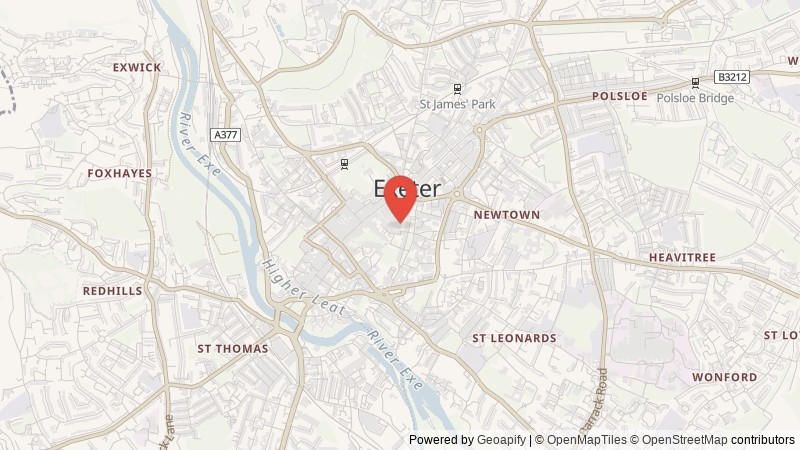 Map of Exeter, Devon