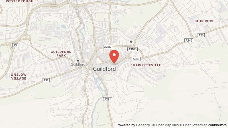 Map of Guildford, Surrey