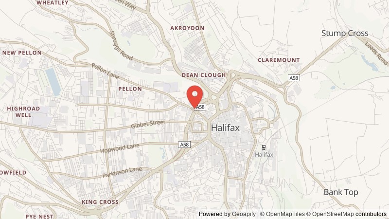 Map of Halifax, West Yorkshire
