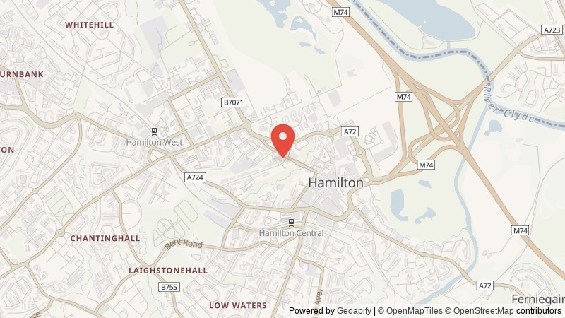 Map of Hamilton, South Lanarkshire