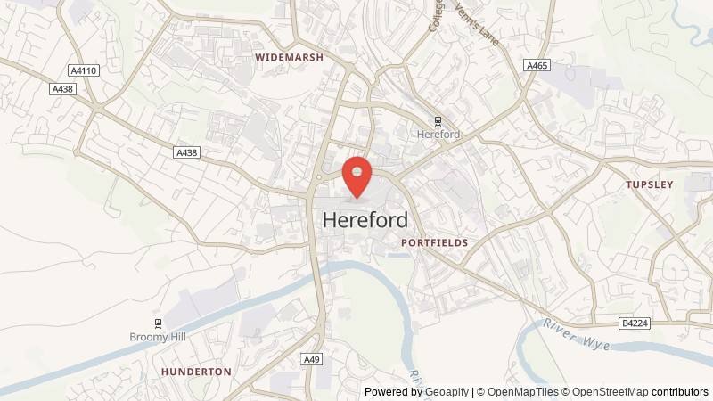 Map of Hereford, Herefordshire
