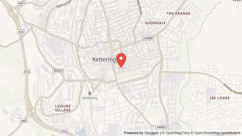 Map of Kettering, Northamptonshire