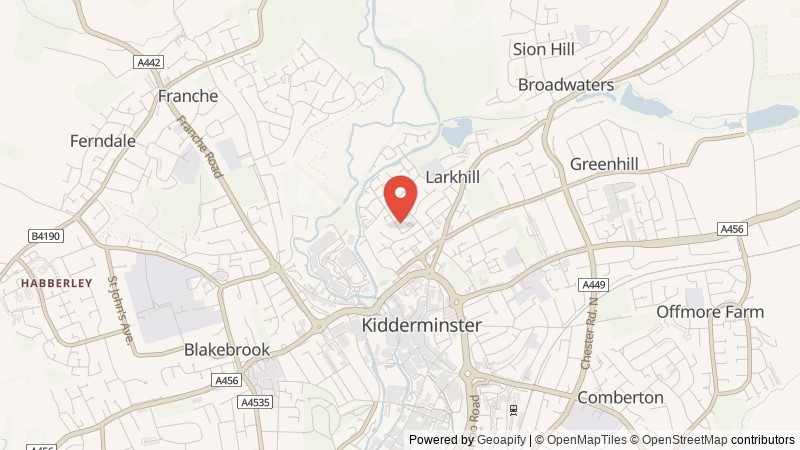 Map of Kidderminster, Worcestershire