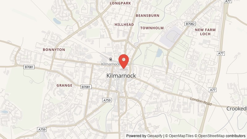 Map of Kilmarnock, East Ayrshire