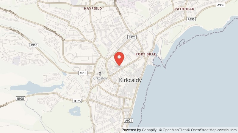 Map of Kirkcaldy, Fife
