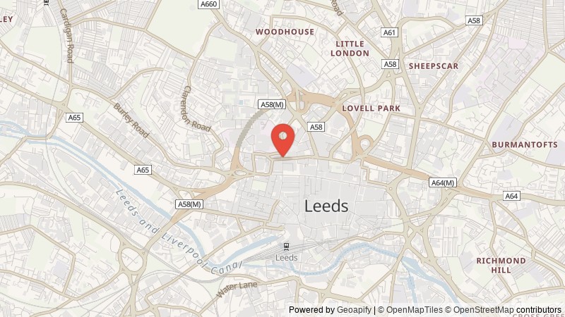 Map of Leeds, West Yorkshire