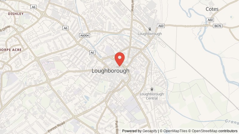 Map of Loughborough, Leicestershire