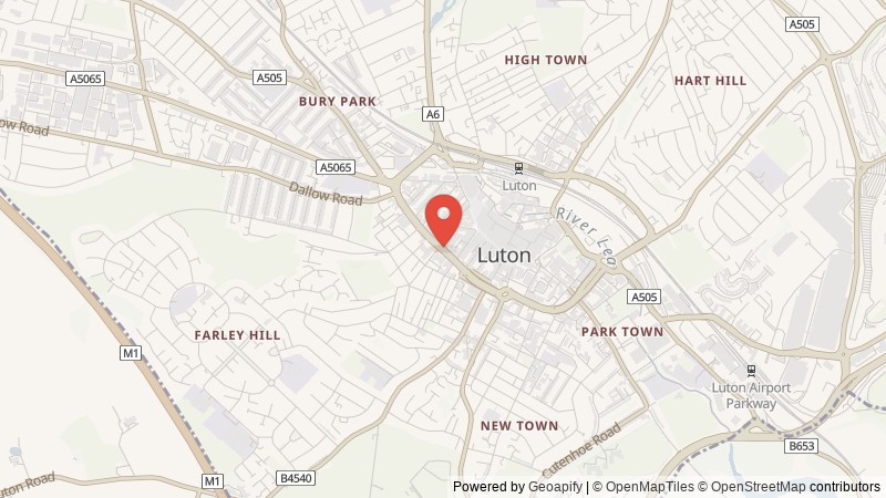 Map of Luton, Bedfordshire