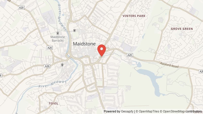 Map of Maidstone, Kent