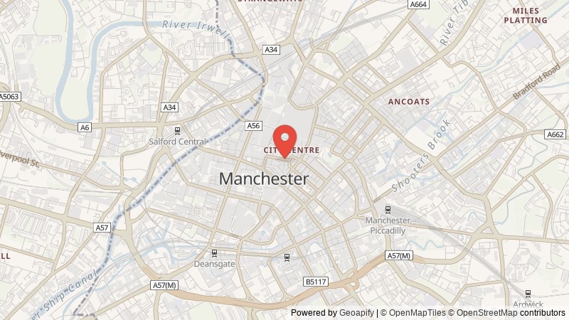 Map of Manchester, Greater Manchester