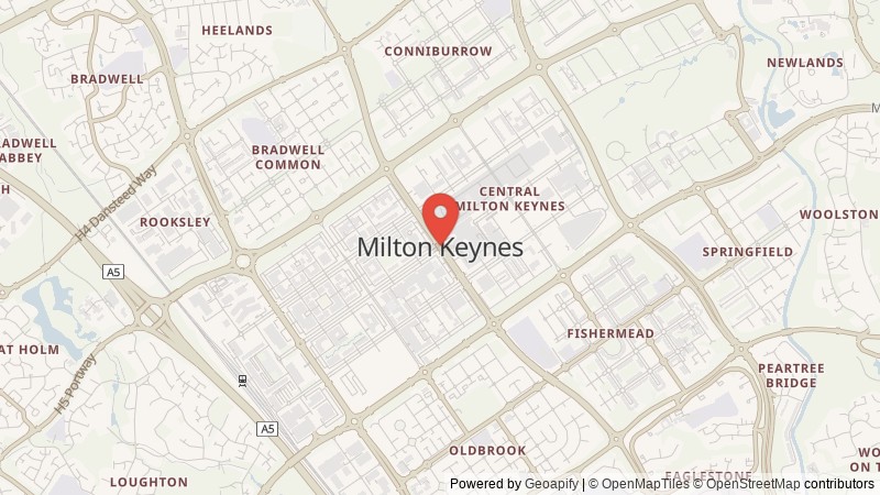 Map of Milton Keynes, Buckinghamshire