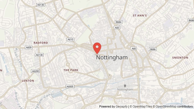 Map of Nottingham, Nottinghamshire