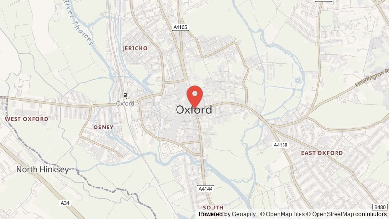 Map of Oxford, Oxfordshire