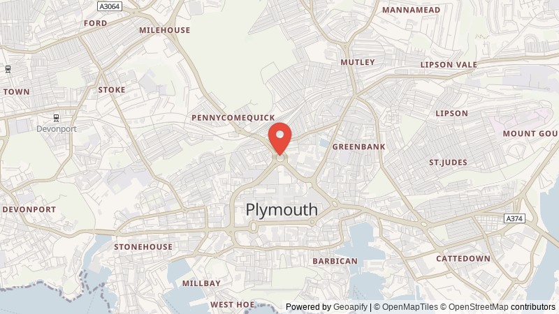 Map of Plymouth, Devon