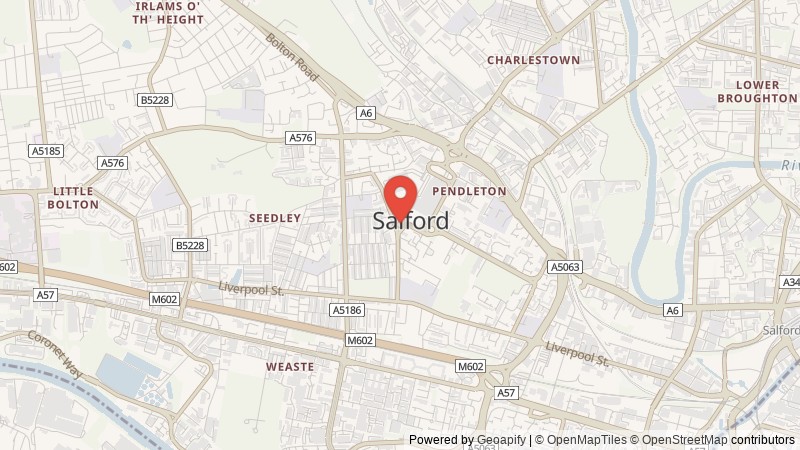 Map of Salford, Greater Manchester