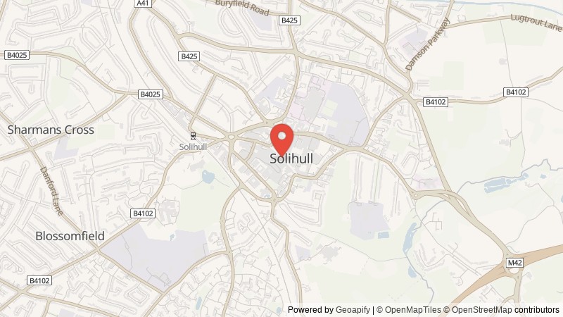 Map of Solihull, West Midlands