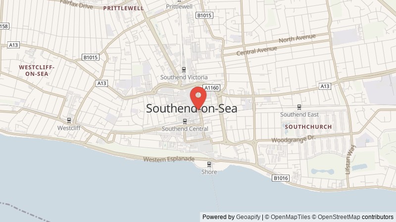 Map of Southend-on-Sea, Essex