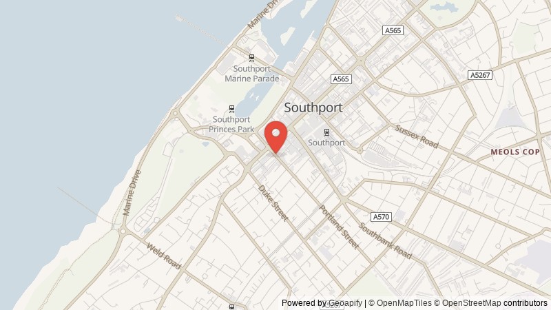 Map of Southport, Merseyside