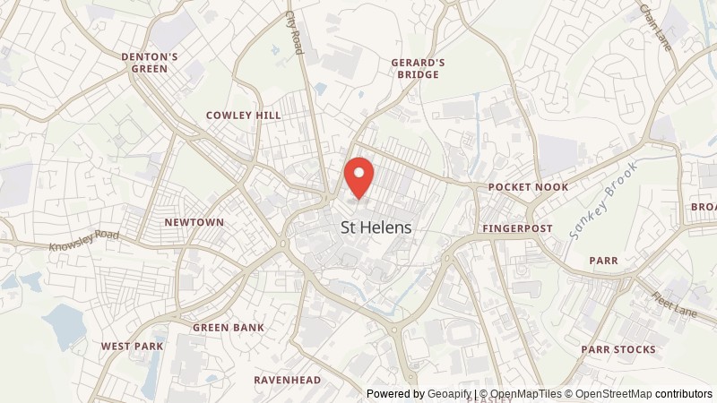 Map of St Helens, Merseyside