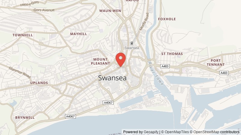 Map of Swansea, West Glamorgan