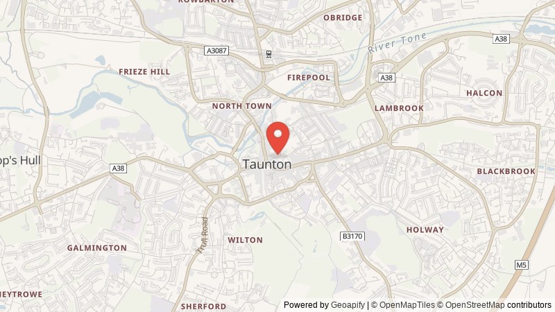 Map of Taunton, Somerset
