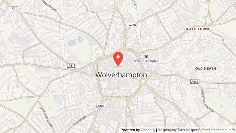 Map of Wolverhampton, West Midlands