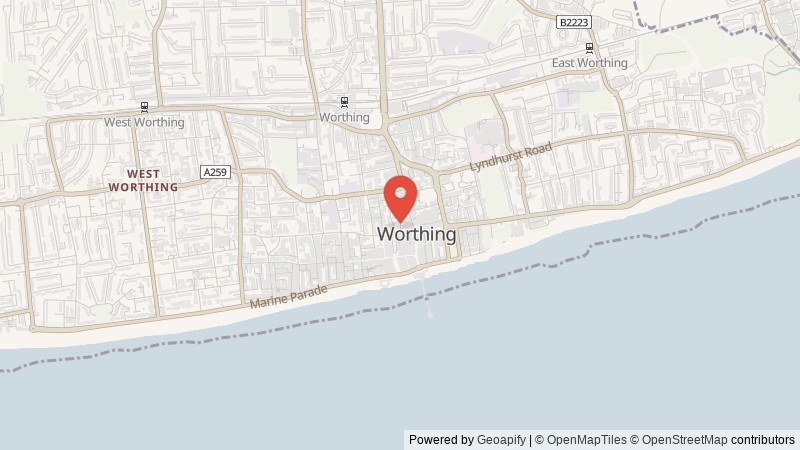 Map of Worthing, West Sussex