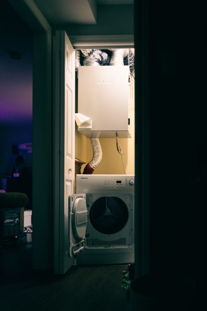 Tumble dryer in a home laundry space